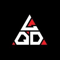 LQD triangle letter logo design with triangle shape. LQD triangle logo design monogram. LQD triangle vector logo template with red color. LQD triangular logo Simple, Elegant, and Luxurious Logo.