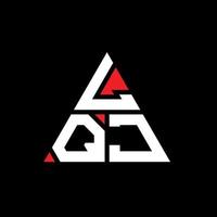 LQJ triangle letter logo design with triangle shape. LQJ triangle logo design monogram. LQJ triangle vector logo template with red color. LQJ triangular logo Simple, Elegant, and Luxurious Logo.