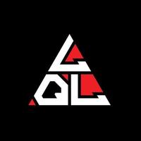 LQL triangle letter logo design with triangle shape. LQL triangle logo design monogram. LQL triangle vector logo template with red color. LQL triangular logo Simple, Elegant, and Luxurious Logo.