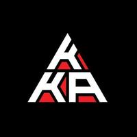 KKA triangle letter logo design with triangle shape. KKA triangle logo design monogram. KKA triangle vector logo template with red color. KKA triangular logo Simple, Elegant, and Luxurious Logo.