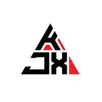 diseño de logotipo de letra triangular kjx con forma de triángulo. monograma de diseño del logotipo del triángulo kjx. plantilla de logotipo de vector de triángulo kjx con color rojo. logotipo triangular kjx logotipo simple, elegante y lujoso.