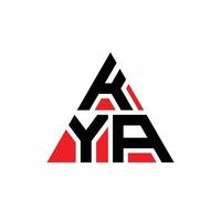 diseño de logotipo de letra triangular kya con forma de triángulo. monograma de diseño del logotipo del triángulo kya. plantilla de logotipo de vector de triángulo kya con color rojo. logo triangular kya logo simple, elegante y lujoso.