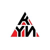 diseño de logotipo de letra de triángulo kyn con forma de triángulo. monograma de diseño del logotipo del triángulo kyn. plantilla de logotipo de vector de triángulo kyn con color rojo. logo triangular kyn logo simple, elegante y lujoso.