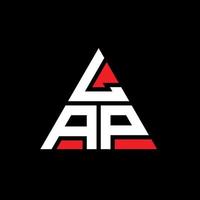 LAP triangle letter logo design with triangle shape. LAP triangle logo design monogram. LAP triangle vector logo template with red color. LAP triangular logo Simple, Elegant, and Luxurious Logo.