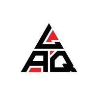 LAQ triangle letter logo design with triangle shape. LAQ triangle logo design monogram. LAQ triangle vector logo template with red color. LAQ triangular logo Simple, Elegant, and Luxurious Logo.