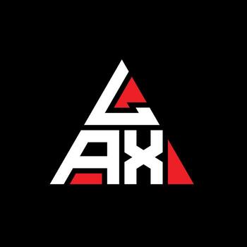 LAX triangle letter logo design with triangle shape. LAX triangle logo design monogram. LAX triangle vector logo template with red color. LAX triangular logo Simple, Elegant, and Luxurious Logo.