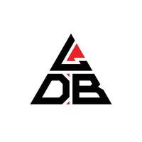 LDB triangle letter logo design with triangle shape. LDB triangle logo design monogram. LDB triangle vector logo template with red color. LDB triangular logo Simple, Elegant, and Luxurious Logo.