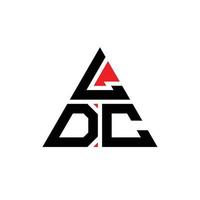 diseño de logotipo de letra triangular ldc con forma de triángulo. monograma de diseño de logotipo de triángulo ldc. plantilla de logotipo de vector de triángulo ldc con color rojo. logotipo triangular ldc logotipo simple, elegante y lujoso.