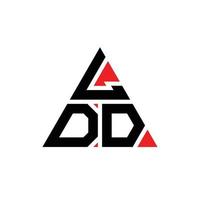 LDD triangle letter logo design with triangle shape. LDD triangle logo design monogram. LDD triangle vector logo template with red color. LDD triangular logo Simple, Elegant, and Luxurious Logo.