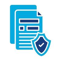 Secure Document Glyph Two Color Icon vector