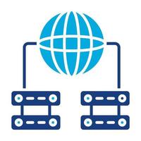 Global Servers Glyph Two Color Icon vector