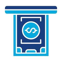 Cash Withdrawal Glyph Two Color Icon vector