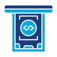 Cash Withdrawal Glyph Two Color Icon vector