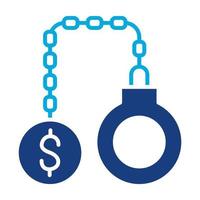 Money Debt Glyph Two Color Icon vector