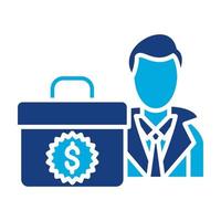 Businessman Glyph Two Color Icon vector