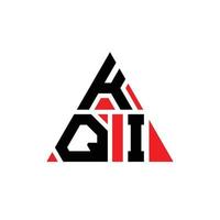 diseño de logotipo de letra triangular kqi con forma de triángulo. monograma de diseño del logotipo del triángulo kqi. plantilla de logotipo de vector de triángulo kqi con color rojo. logotipo triangular kqi logotipo simple, elegante y lujoso.