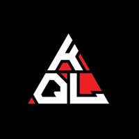 diseño de logotipo de letra triangular kql con forma de triángulo. monograma de diseño del logotipo del triángulo kql. plantilla de logotipo de vector de triángulo kql con color rojo. logotipo triangular kql logotipo simple, elegante y lujoso.
