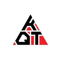 diseño de logotipo de letra triangular kqt con forma de triángulo. monograma de diseño del logotipo del triángulo kqt. plantilla de logotipo de vector de triángulo kqt con color rojo. logotipo triangular kqt logotipo simple, elegante y lujoso.