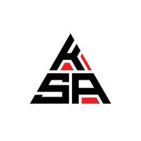 diseño de logotipo de letra triangular ksa con forma de triángulo. monograma de diseño del logotipo del triángulo ksa. plantilla de logotipo de vector de triángulo ksa con color rojo. logo triangular ksa logo simple, elegante y lujoso.