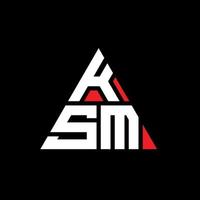 diseño de logotipo de letra triangular ksm con forma de triángulo. monograma de diseño del logotipo del triángulo ksm. plantilla de logotipo de vector de triángulo ksm con color rojo. logo triangular ksm logo simple, elegante y lujoso.