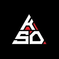 diseño de logotipo de letra triangular kso con forma de triángulo. monograma de diseño del logotipo del triángulo kso. plantilla de logotipo de vector de triángulo kso con color rojo. logotipo triangular kso logotipo simple, elegante y lujoso.