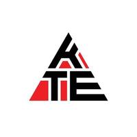 diseño de logotipo de letra triangular kte con forma de triángulo. monograma de diseño del logotipo del triángulo kte. plantilla de logotipo de vector de triángulo kte con color rojo. logotipo triangular kte logotipo simple, elegante y lujoso.