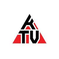 diseño de logotipo de letra triangular ktv con forma de triángulo. monograma de diseño del logotipo del triángulo ktv. plantilla de logotipo de vector de triángulo ktv con color rojo. logo triangular ktv logo simple, elegante y lujoso.