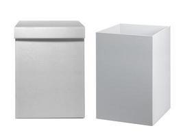 caja de cartón blanca de embalaje en blanco aislada sobre fondo blanco lista para el diseño de embalaje foto