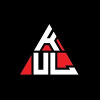 diseño de logotipo de letra triangular kul con forma de triángulo. monograma de diseño del logotipo del triángulo kul. plantilla de logotipo de vector de triángulo kul con color rojo. logo triangular kul logo simple, elegante y lujoso.