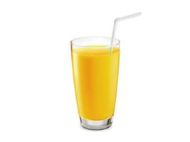 Orange juice glass, isolated on white background photo