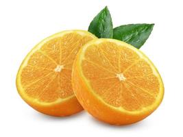 Orange fruit on white background photo