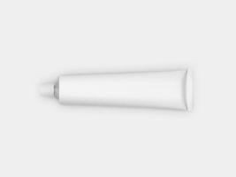 Top view, white tube with on a white background photo
