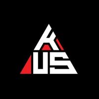 diseño de logotipo de letra triangular kus con forma de triángulo. monograma de diseño del logotipo del triángulo kus. plantilla de logotipo de vector de triángulo kus con color rojo. logo triangular kus logo simple, elegante y lujoso.