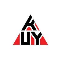 diseño de logotipo de letra triangular kuy con forma de triángulo. monograma de diseño del logotipo del triángulo kuy. plantilla de logotipo de vector de triángulo kuy con color rojo. logotipo triangular kuy logotipo simple, elegante y lujoso.