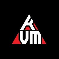 diseño de logotipo de letra triangular kvm con forma de triángulo. monograma de diseño del logotipo del triángulo kvm. plantilla de logotipo de vector de triángulo kvm con color rojo. logotipo triangular kvm logotipo simple, elegante y lujoso.