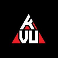 diseño de logotipo de letra triangular kvu con forma de triángulo. monograma de diseño del logotipo del triángulo kvu. plantilla de logotipo de vector de triángulo kvu con color rojo. logotipo triangular kvu logotipo simple, elegante y lujoso.