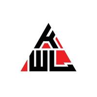 diseño de logotipo de letra triangular kwl con forma de triángulo. monograma de diseño del logotipo del triángulo kwl. plantilla de logotipo de vector de triángulo kwl con color rojo. logotipo triangular kwl logotipo simple, elegante y lujoso.