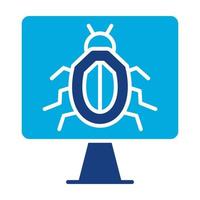 Computer Virus Glyph Two Color Icon vector