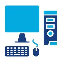 Computer Workstation Glyph Two Color Icon vector