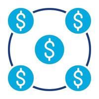 Money Network Glyph Two Color Icon vector