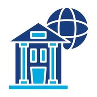 Global Bank Glyph Two Color Icon vector