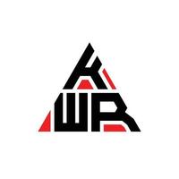 diseño de logotipo de letra triangular kwr con forma de triángulo. monograma de diseño del logotipo del triángulo kwr. plantilla de logotipo de vector de triángulo kwr con color rojo. logo triangular kwr logo simple, elegante y lujoso.