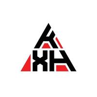 diseño de logotipo de letra triangular kxh con forma de triángulo. monograma de diseño del logotipo del triángulo kxh. plantilla de logotipo de vector de triángulo kxh con color rojo. logotipo triangular kxh logotipo simple, elegante y lujoso.