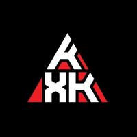 KXK triangle letter logo design with triangle shape. KXK triangle logo design monogram. KXK triangle vector logo template with red color. KXK triangular logo Simple, Elegant, and Luxurious Logo.