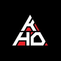 diseño de logotipo de letra triangular kho con forma de triángulo. monograma de diseño del logotipo del triángulo kho. plantilla de logotipo de vector de triángulo kho con color rojo. logotipo triangular kho logotipo simple, elegante y lujoso.