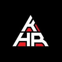 KHR triangle letter logo design with triangle shape. KHR triangle logo design monogram. KHR triangle vector logo template with red color. KHR triangular logo Simple, Elegant, and Luxurious Logo.