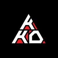 diseño de logotipo de letra triangular kko con forma de triángulo. monograma de diseño del logotipo del triángulo kko. plantilla de logotipo de vector de triángulo kko con color rojo. logotipo triangular kko logotipo simple, elegante y lujoso.