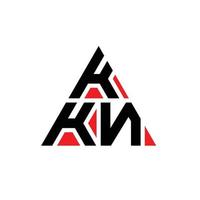 diseño de logotipo de letra triangular kkn con forma de triángulo. monograma de diseño del logotipo del triángulo kkn. plantilla de logotipo de vector de triángulo kkn con color rojo. logo triangular kkn logo simple, elegante y lujoso.