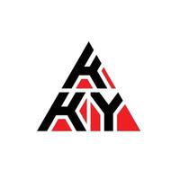 diseño de logotipo de letra triangular kky con forma de triángulo. monograma de diseño del logotipo del triángulo kky. plantilla de logotipo de vector de triángulo kky con color rojo. logotipo triangular kky logotipo simple, elegante y lujoso.