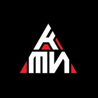 diseño de logotipo de letra triangular kmn con forma de triángulo. monograma de diseño de logotipo de triángulo kmn. plantilla de logotipo de vector de triángulo kmn con color rojo. logotipo triangular kmn logotipo simple, elegante y lujoso.